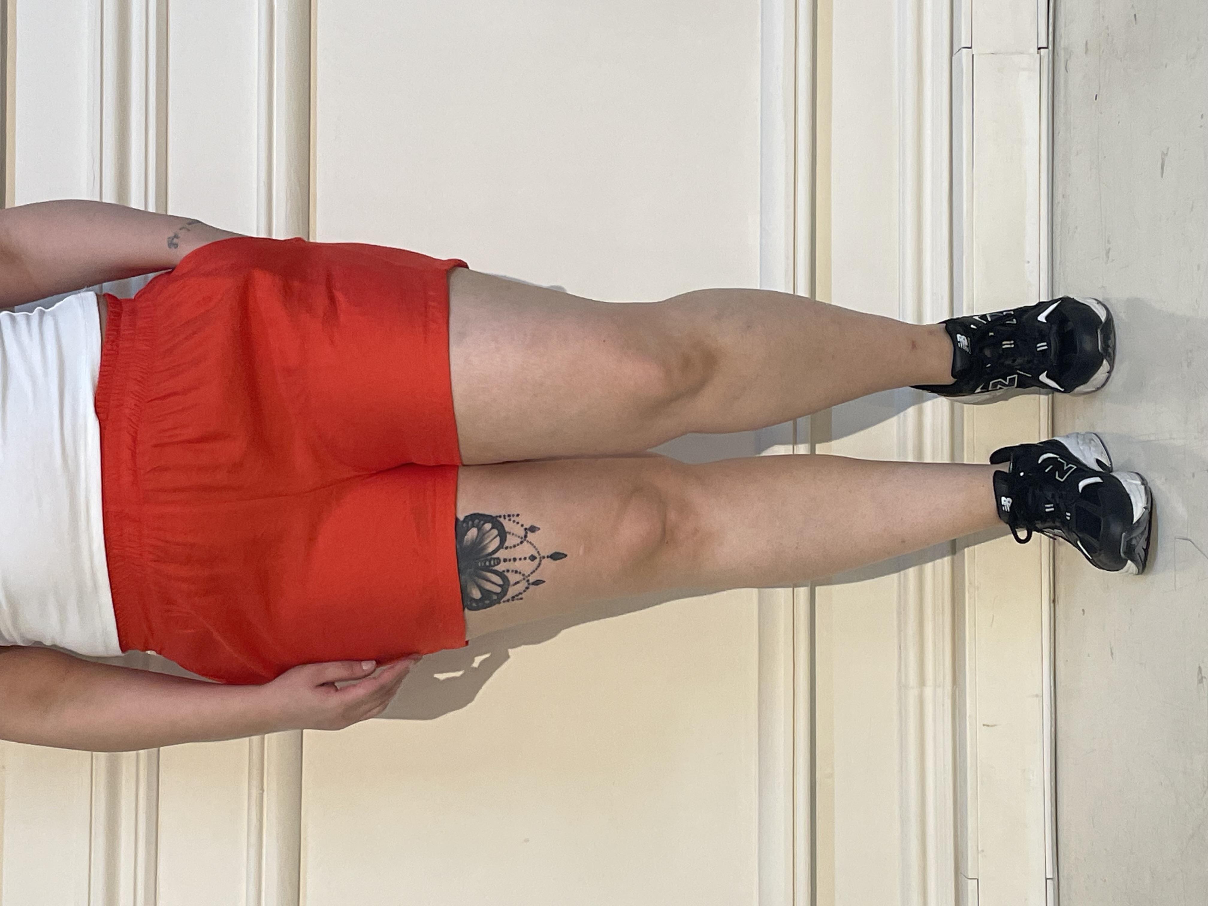Plus Size Orange Shorts with Elastic Waist and Side Pockets