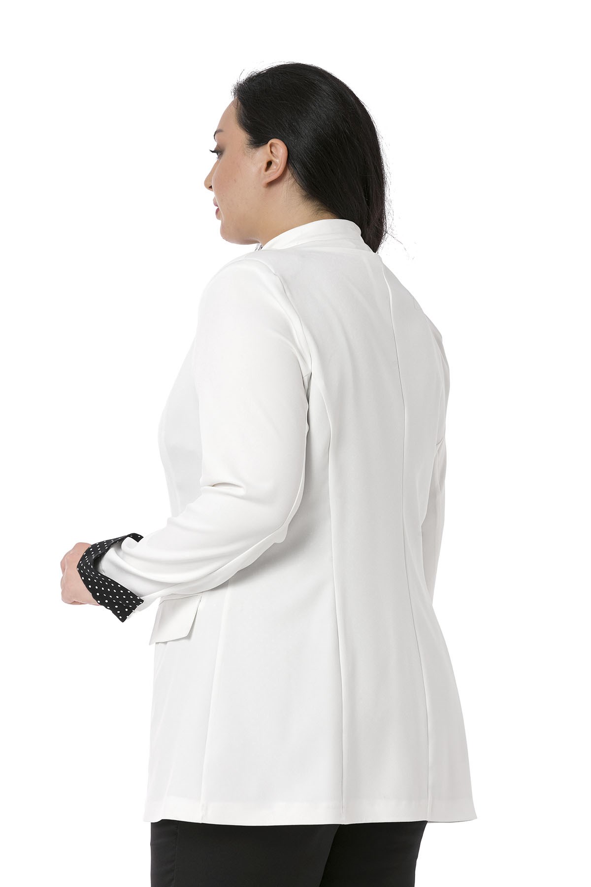 Plus Size Jacket Blouse White Suit
