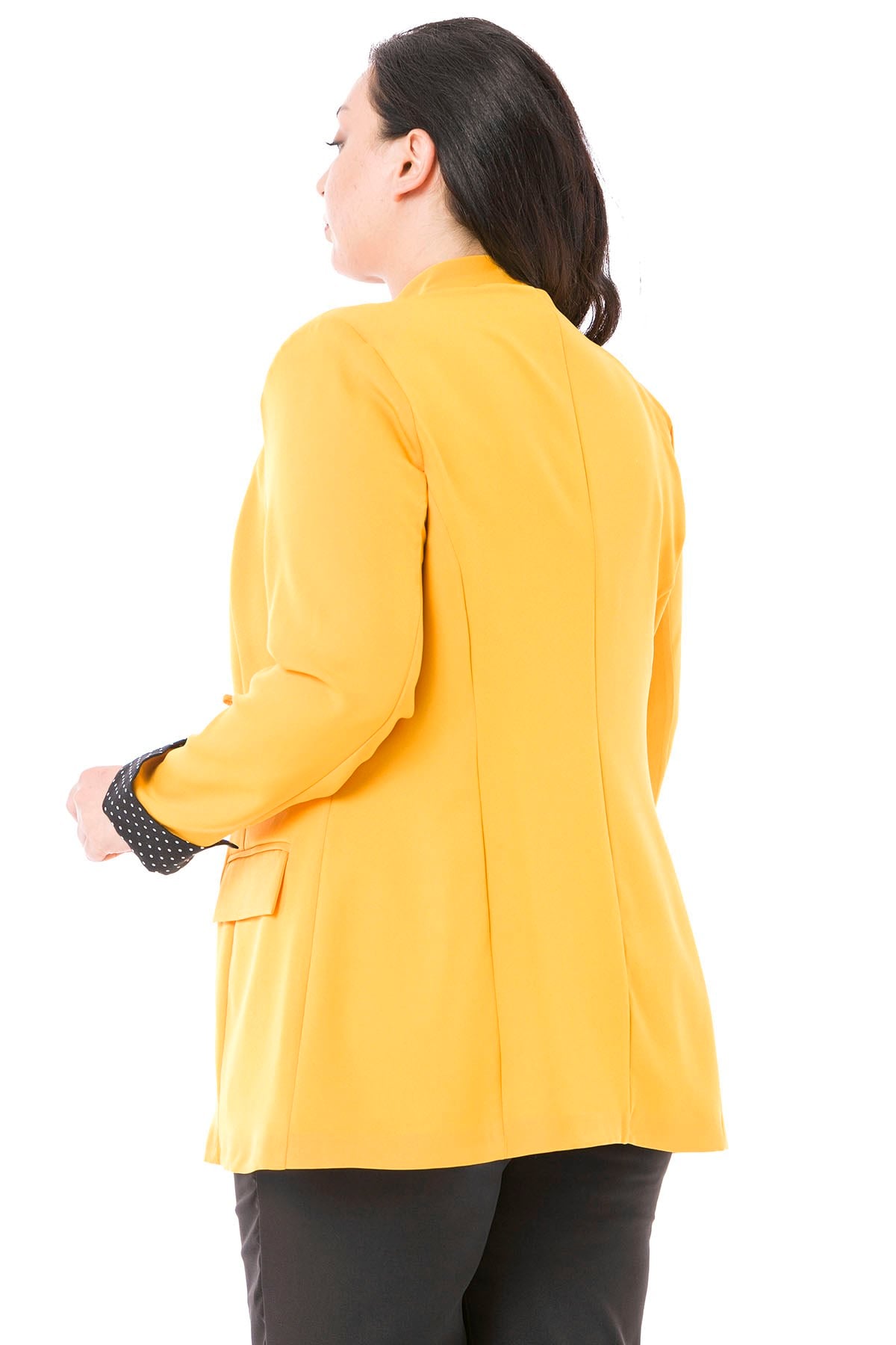 Plus Size Jacket Blouse Mustard Suit