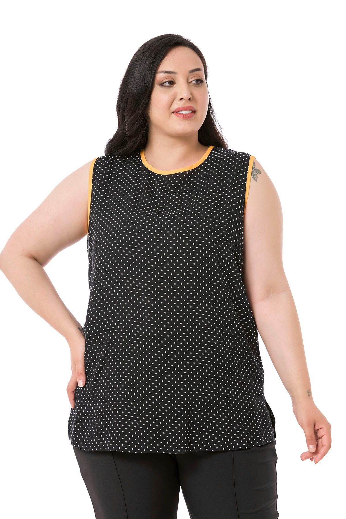 Plus Size Jacket Blouse Mustard Suit
