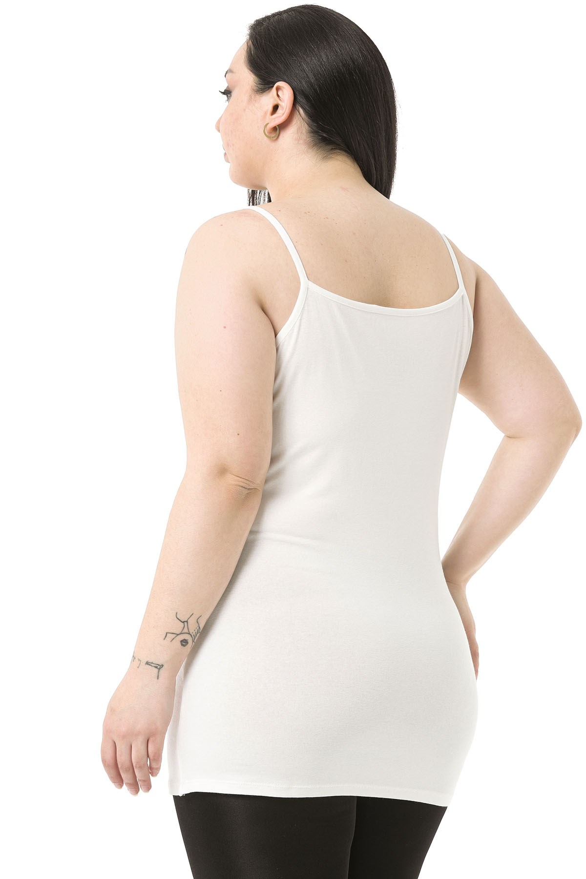 Büyük Beden İp Askılı Viskon Ekru Body