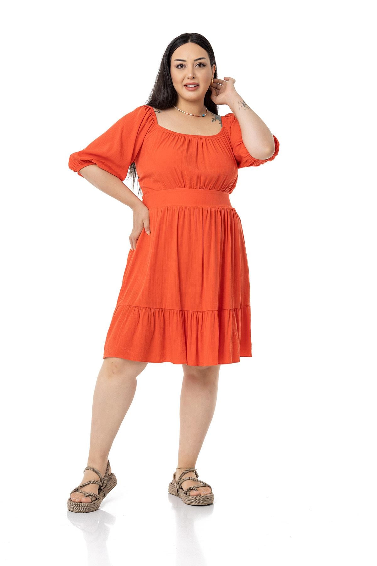 Plus Size Backless Short Coral Dress