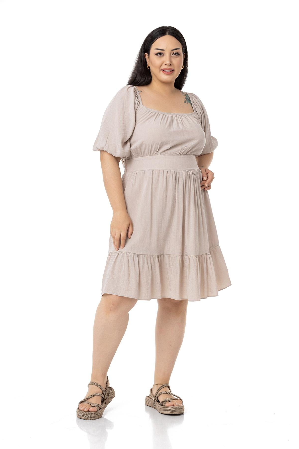 Plus Size Backless Short Stone Dress