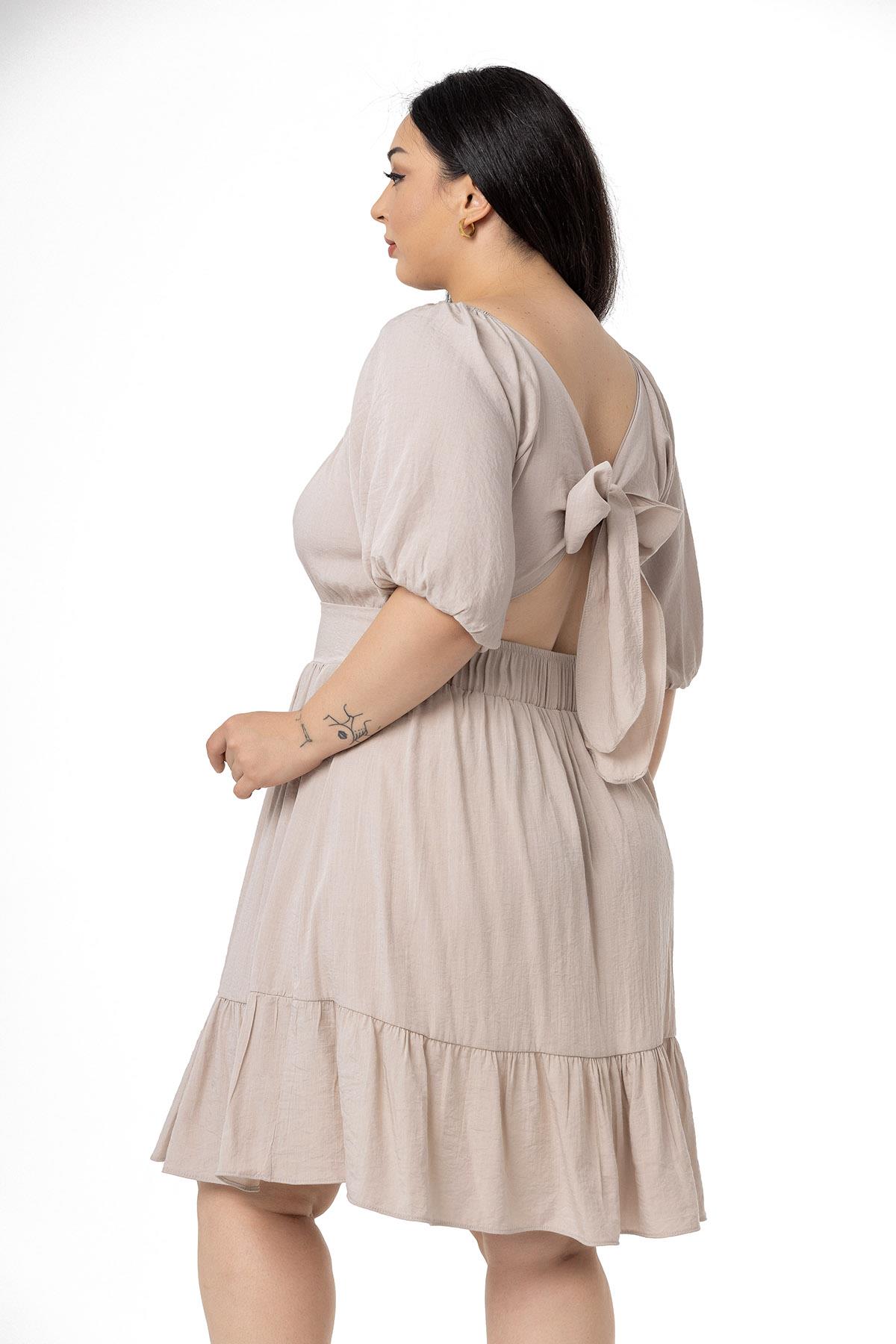 Plus Size Backless Short Stone Dress