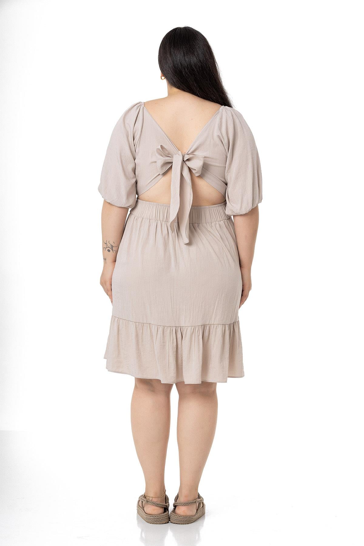 Plus Size Backless Short Stone Dress