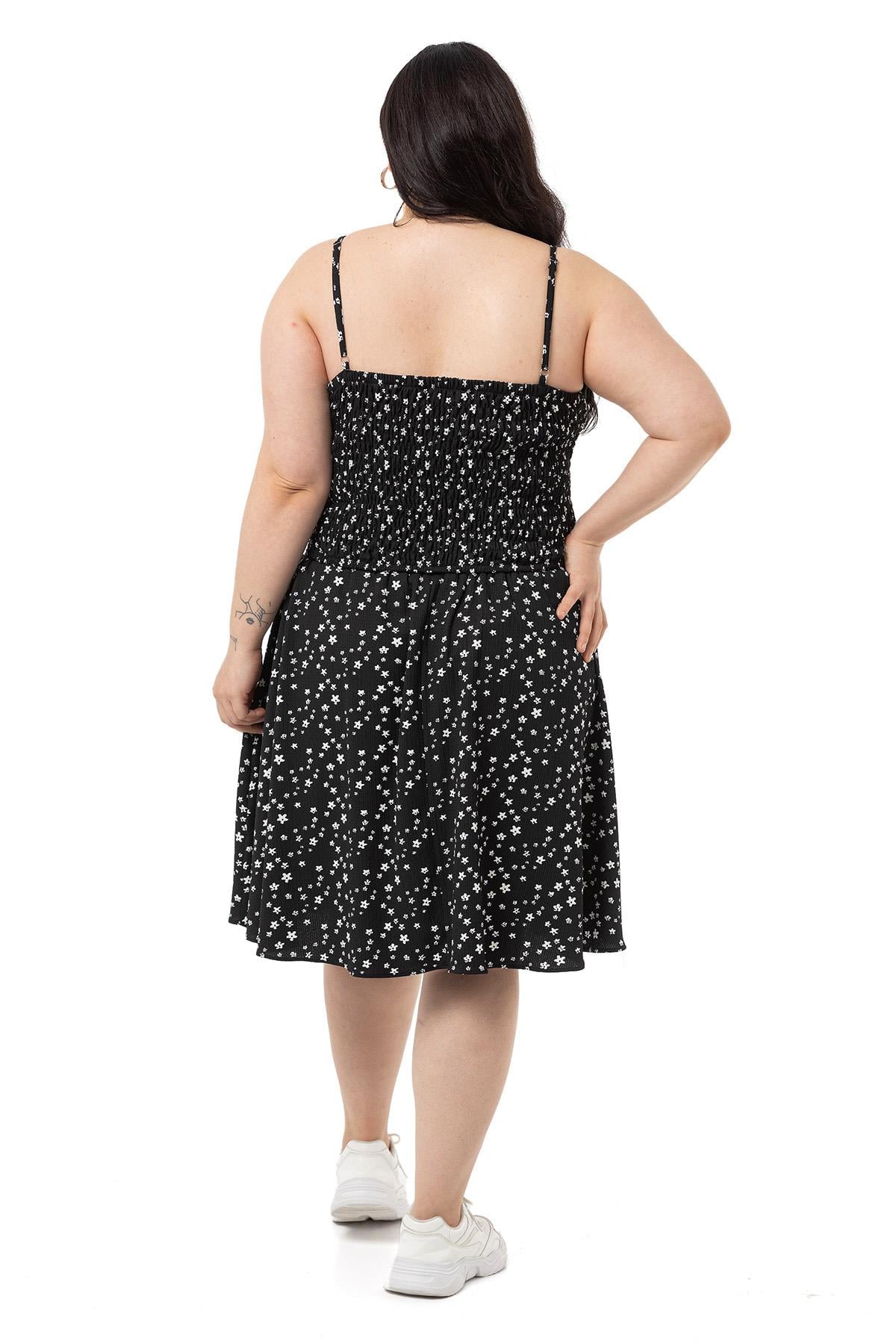 Plus Size Adjustable Thin Strap Blouse Skirt Black Double Suit