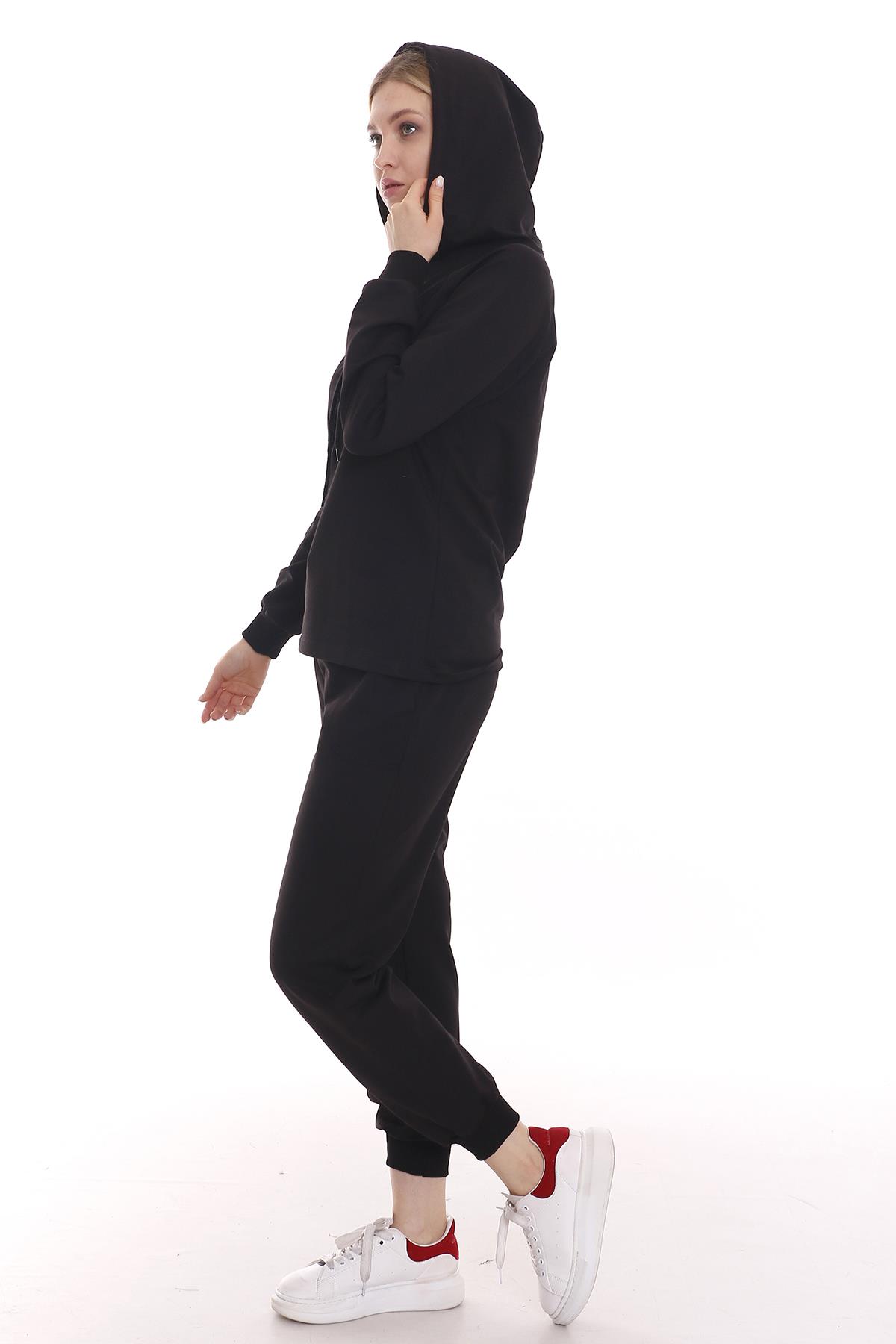 Hooded Long Sleeve Tracksuit Set with Front Pockets