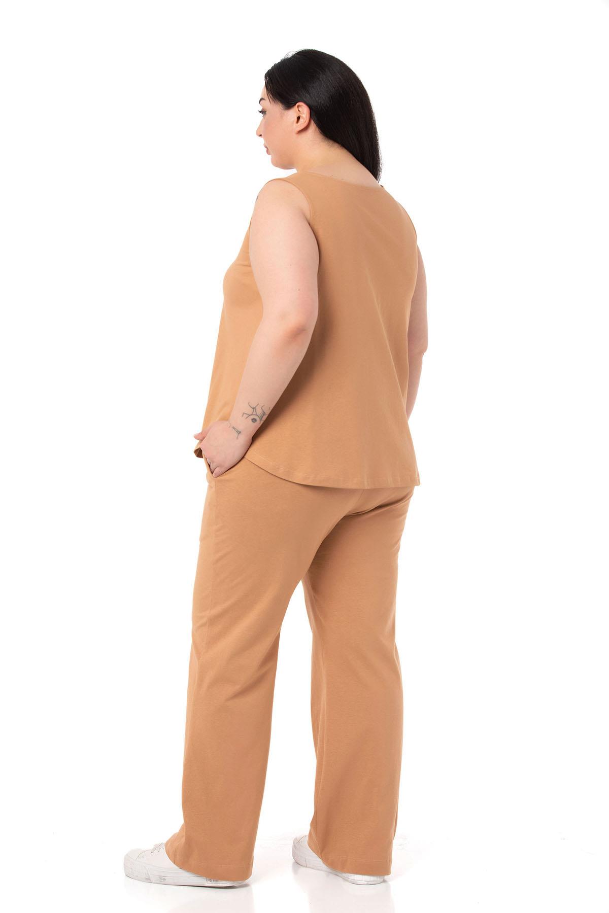 Büyük Beden Penye Vizon Eşofman Takımı