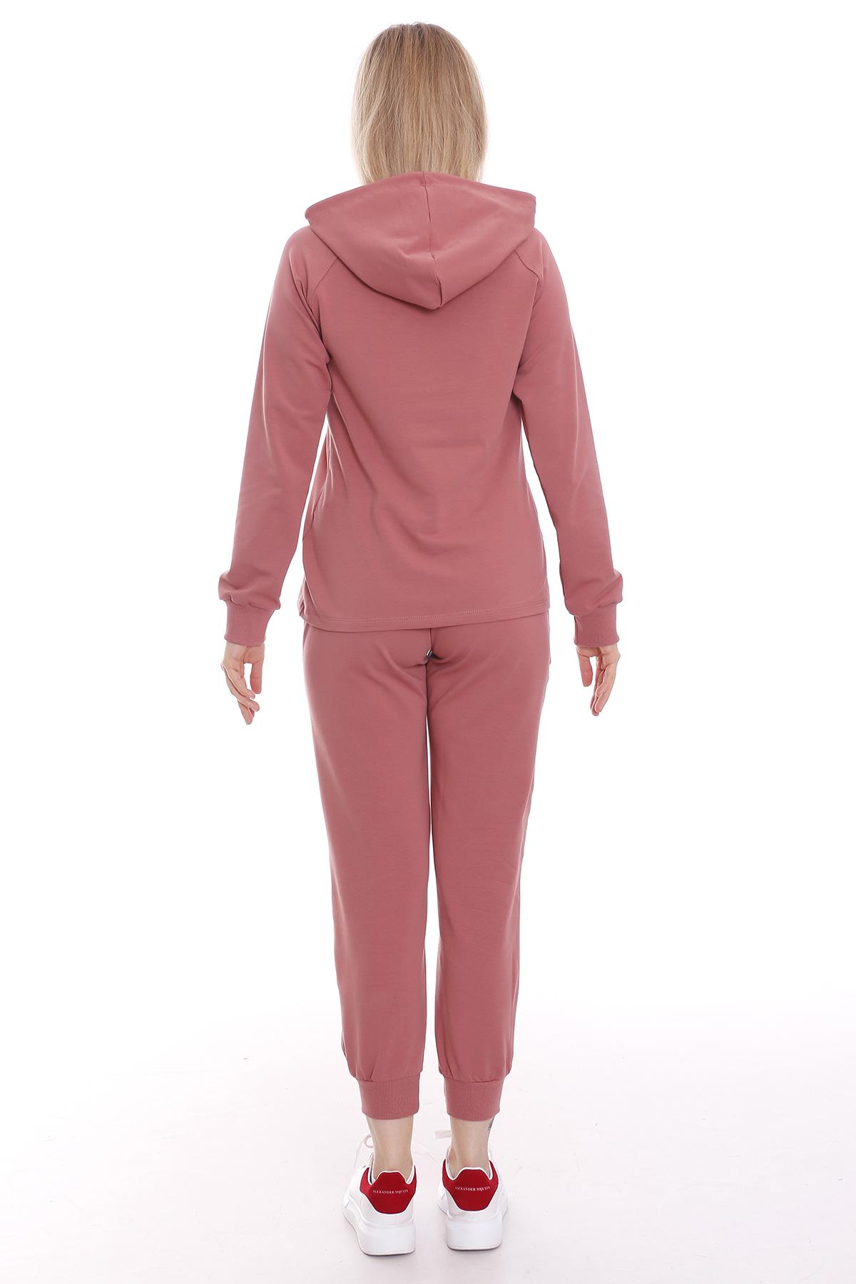 Kapüşonlu Uzun Kollu Önden Cepli Eşofman Takımı