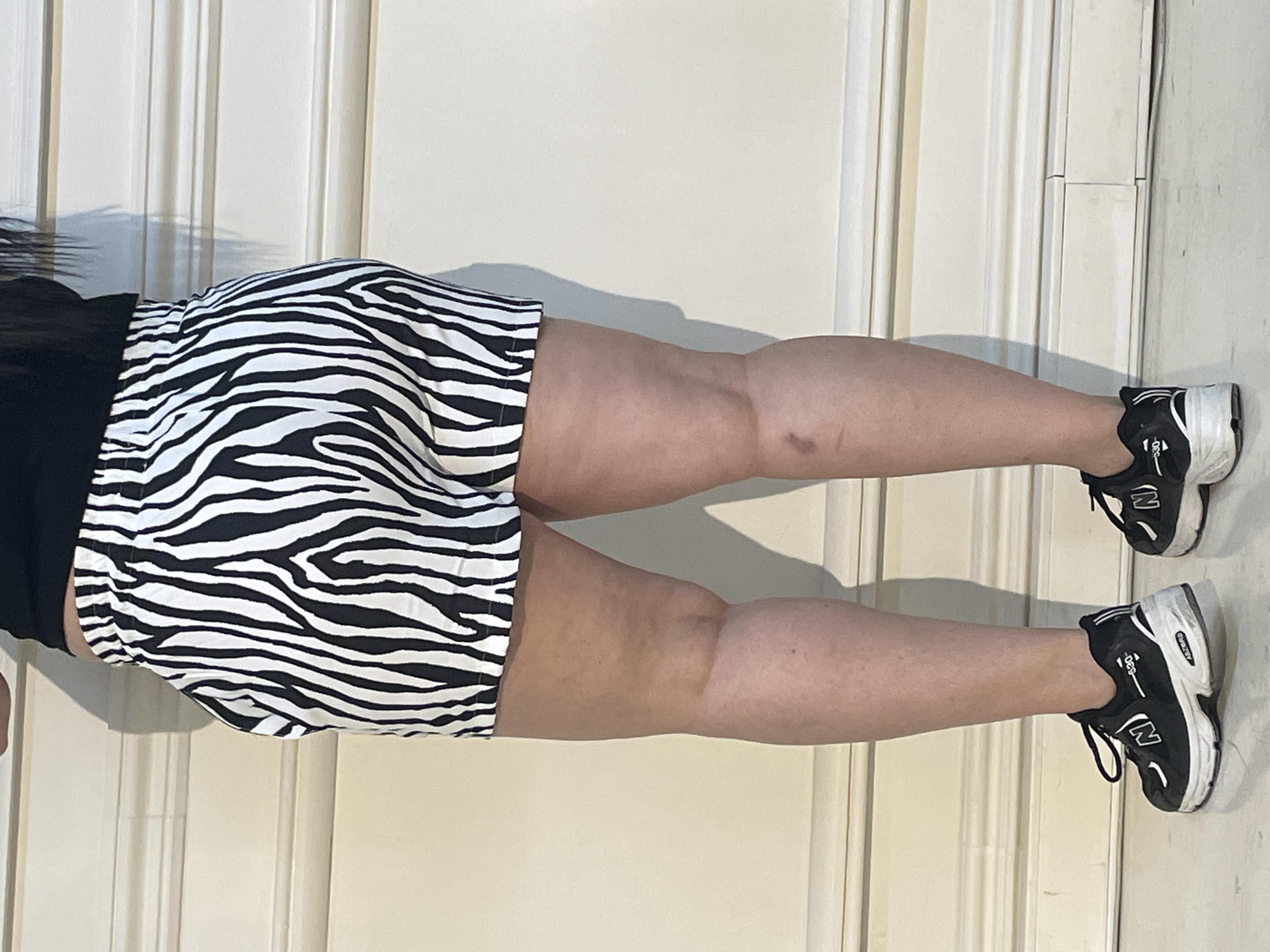 Plus Size Satin White Black Zebra Patterned Shorts with Elastic Waist and Side Pockets