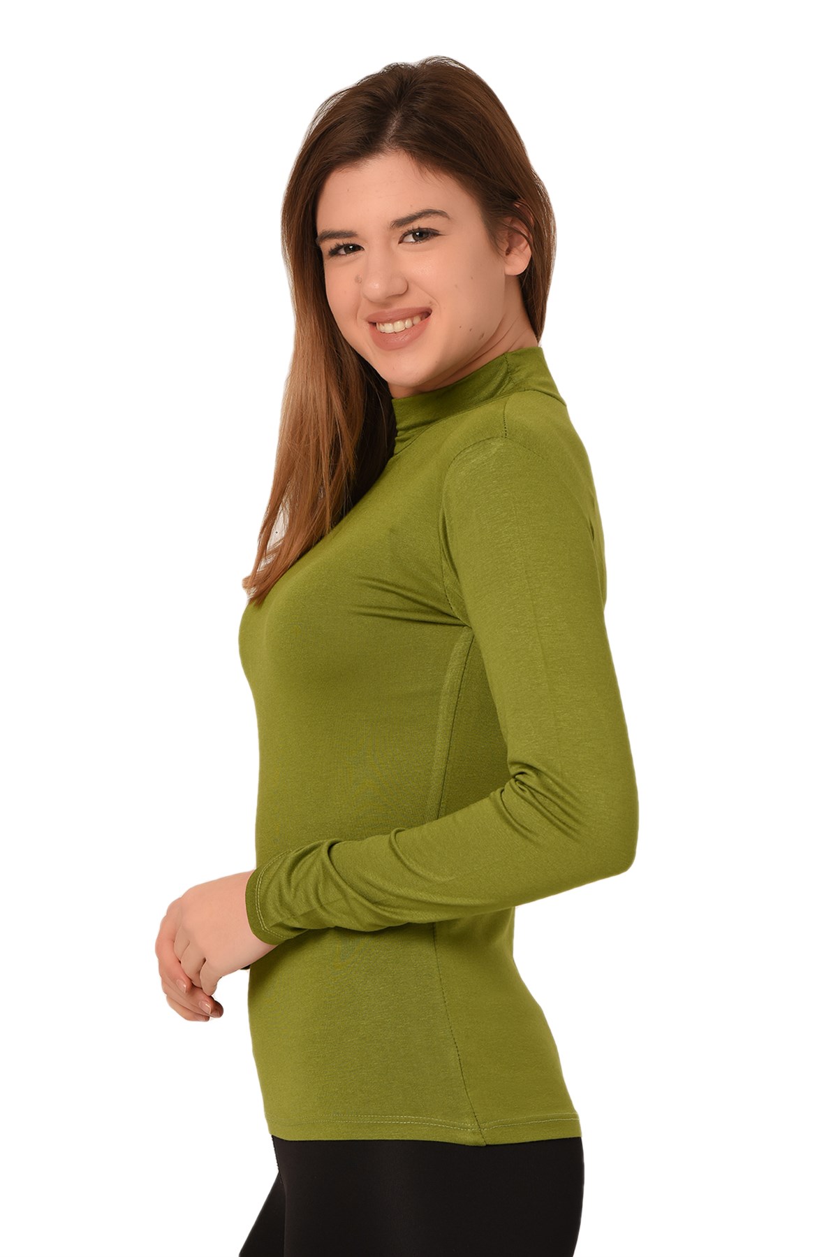 Yarım Balıkçı Uzun Kollu Viskon Yeşil Body