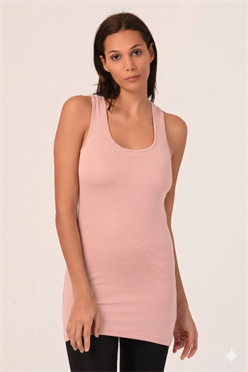 Kalın Askılı Rambo Viskon Uzun Pudra Body