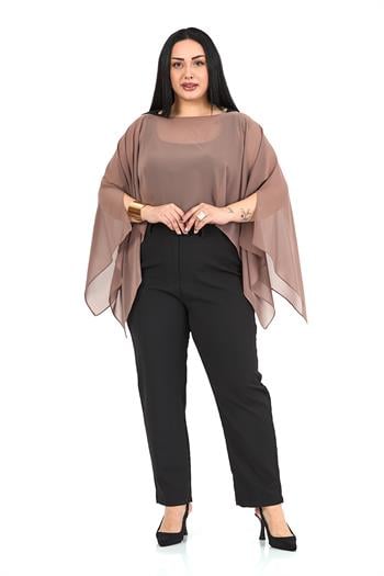 Bolero | Kimono | KapDisentis Modest Büyük Beden Asimetrik Kesim Şifon Vizon Pelerin BoleroDISENTIS MODESTBüyük Beden Asimetrik Kesim Şifon Vizon Pelerin Bolero