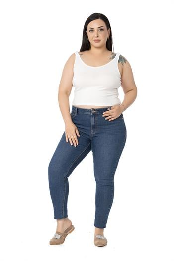 Büyük Beden Askıları Büzgülü Drapeli Crop Ekru Body
