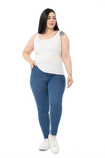 Büyük Beden Askılı Bürümcük Beyaz Body