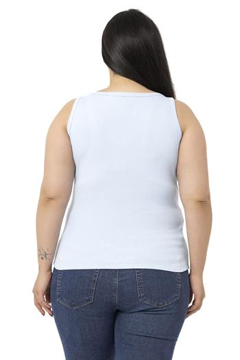 Büyük Beden Askılı Fitilli Kaşkorse Bebe Mavi Body