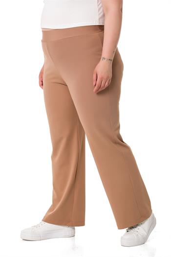 Plus Size Diver Mink Trousers with Elastic Waist Pipe Legs