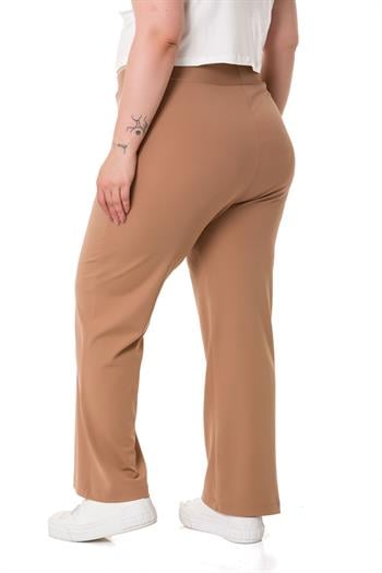 Plus Size Diver Mink Trousers with Elastic Waist Pipe Legs