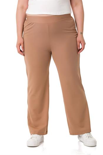 Plus Size Diver Mink Trousers with Elastic Waist Pipe Legs