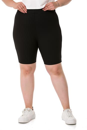 Plus Size Elastic Waist Above Knee Black Tights