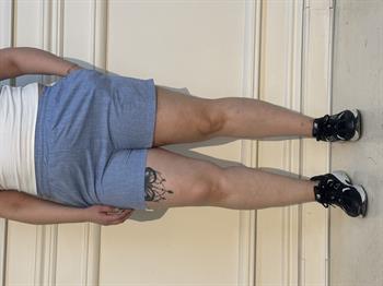 Plus Size Blue Shorts with Elastic Waist and Side Pockets