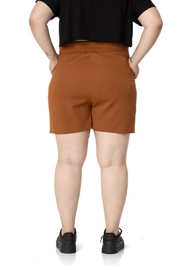 Plus Size Amber Shorts with Side and Back Elastic Waist Pockets