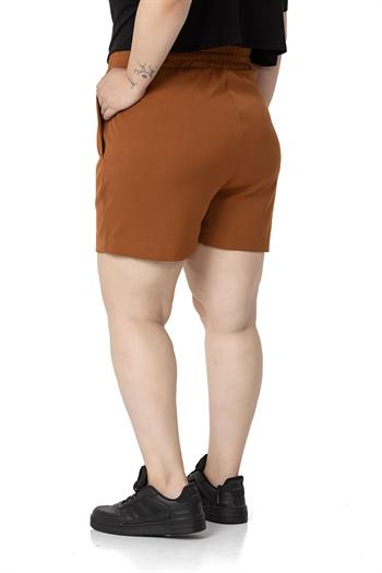 Plus Size Amber Shorts with Side and Back Elastic Waist Pockets