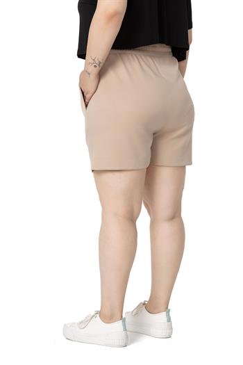 Plus Size Mink Shorts with Side and Back Elastic Waist Pockets