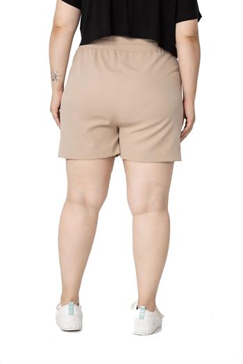Plus Size Mink Shorts with Side and Back Elastic Waist Pockets