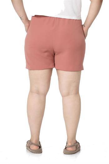 Plus Size Rose Shorts with Side and Back Elastic Waist Pockets
