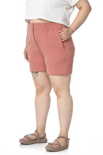Plus Size Rose Shorts with Side and Back Elastic Waist Pockets