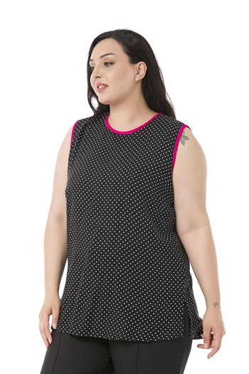 Büyük Beden Ceket Bluz Fuşya Takım