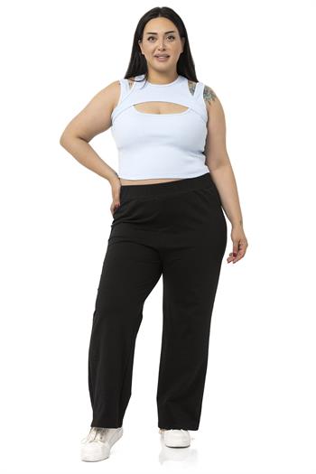 Büyük Beden Göğüs Dekolteli Fitilli Kaşkorse Bebe Mavi Body