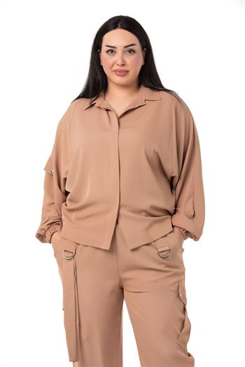 Plus Size Shirt and Trousers Mink Double Suit