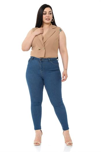 Plus Size Double Breasted Double Button Mink Mini Vest