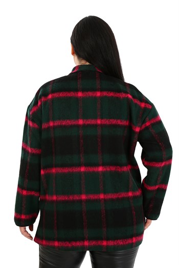 Büyük Beden Şal Yaka Torba Cepli Tek Düğmeli Astarsız Siyah Ceket