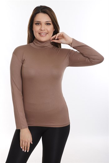 Büyük Beden Tam Balıkçı Viskon Boğazlı Vizon Body
