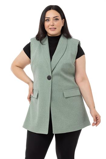 Plus Size Shamrock Vest with Padding and Fake Pockets
