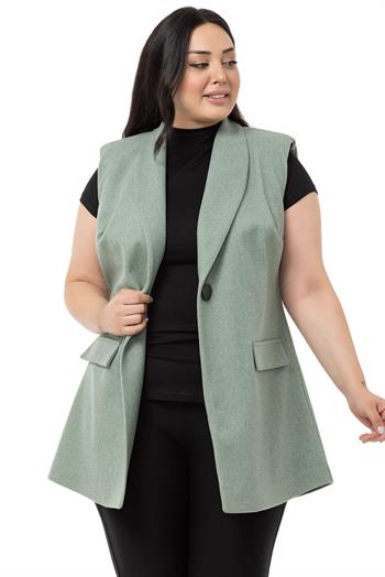 Plus Size Shamrock Vest with Padding and Fake Pockets