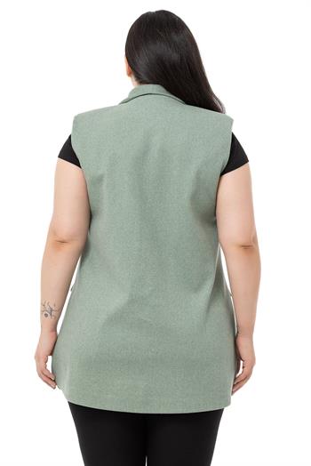 Plus Size Shamrock Vest with Padding and Fake Pockets
