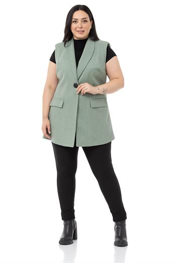Plus Size Shamrock Vest with Padding and Fake Pockets