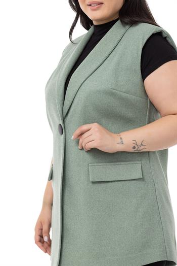 Plus Size Shamrock Vest with Padding and Fake Pockets