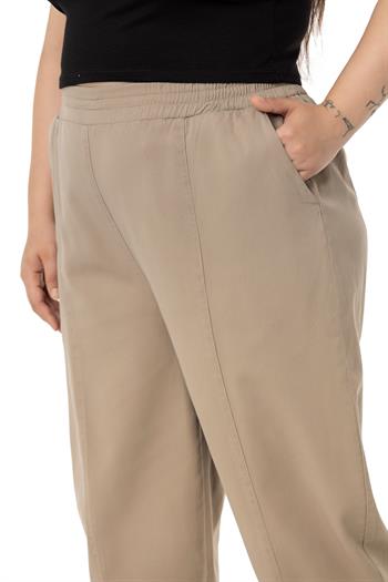 Plus Size Half Shalwar Mink Trousers with Elastic Waist
