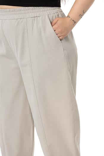 Plus Size Half Shalwar Stone Trousers with Elastic Waist