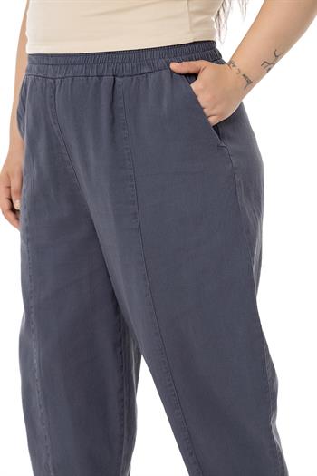 Plus Size Half Shalwar Anthracite Trousers with Elastic Waist