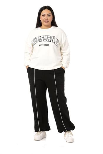 Büyük Beden İki İplik Siyah Eşofman Takımı