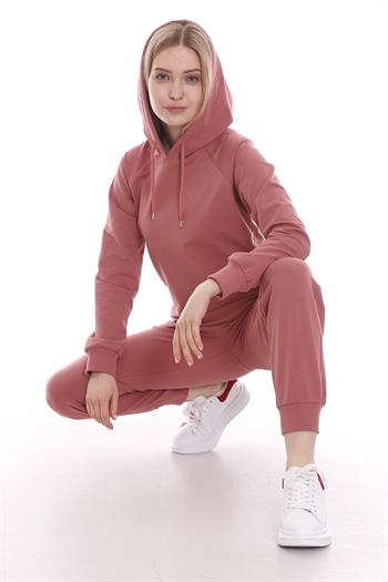 Kapüşonlu Uzun Kollu Önden Cepli Eşofman Takımı