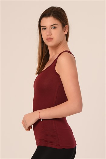 Kalın Askılı Rambo Viskon Bordo Body