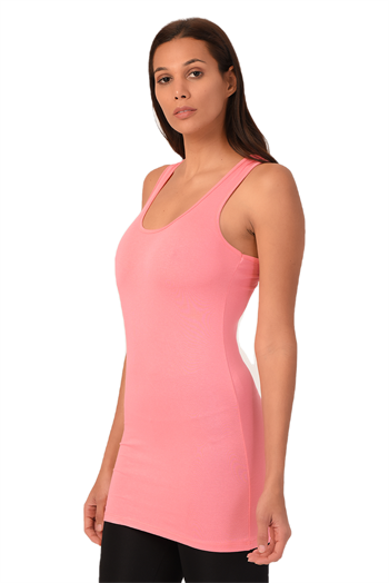 Kalın Askılı Rambo Viskon Gül Kurusu Uzun Body