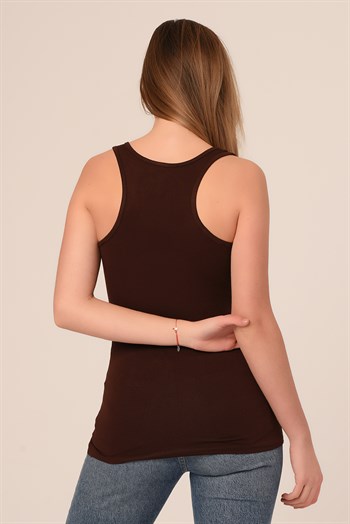 Kalın Askılı Rambo Viskon Kahverengi Body